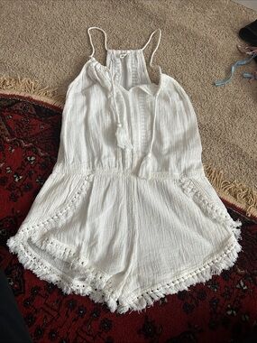 White Tassel Romper One-Piece